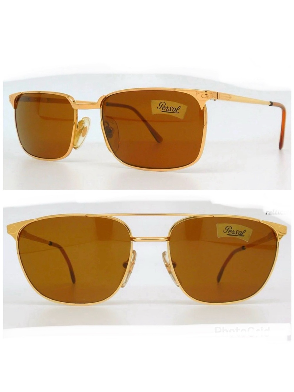 PERSOL Italy RATTI PM502 DIC DR Gold Metal Frame Brown Lens Aviators Sunglasses
